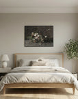Moody Vintage Floral Canvas Wall Art | Dark Botanical Still Life Painting