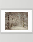 Vintage Snowy Woodland Art Print White Wood White