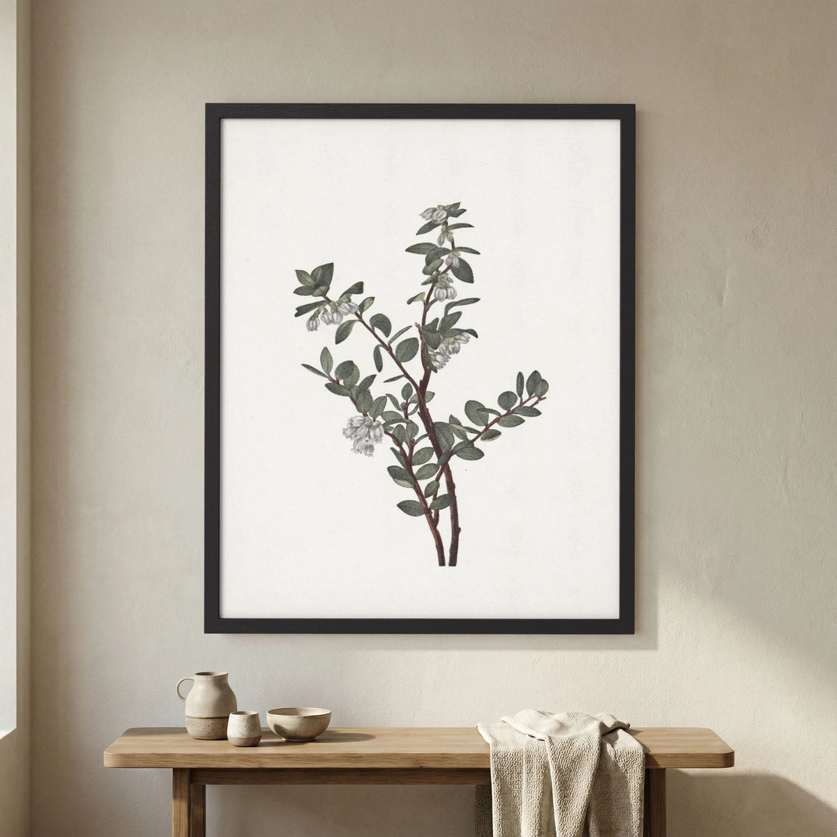 Green Berry Botanical Study Vintage Wall Art Print
