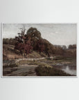 Warm Neutral Landscape Art Print | Serene Earth Tone Artwork for Modern Home White Wood No border