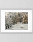 Vintage Snowy Forest Landscape Art Print