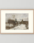 Vintage Snowy Village Art Print