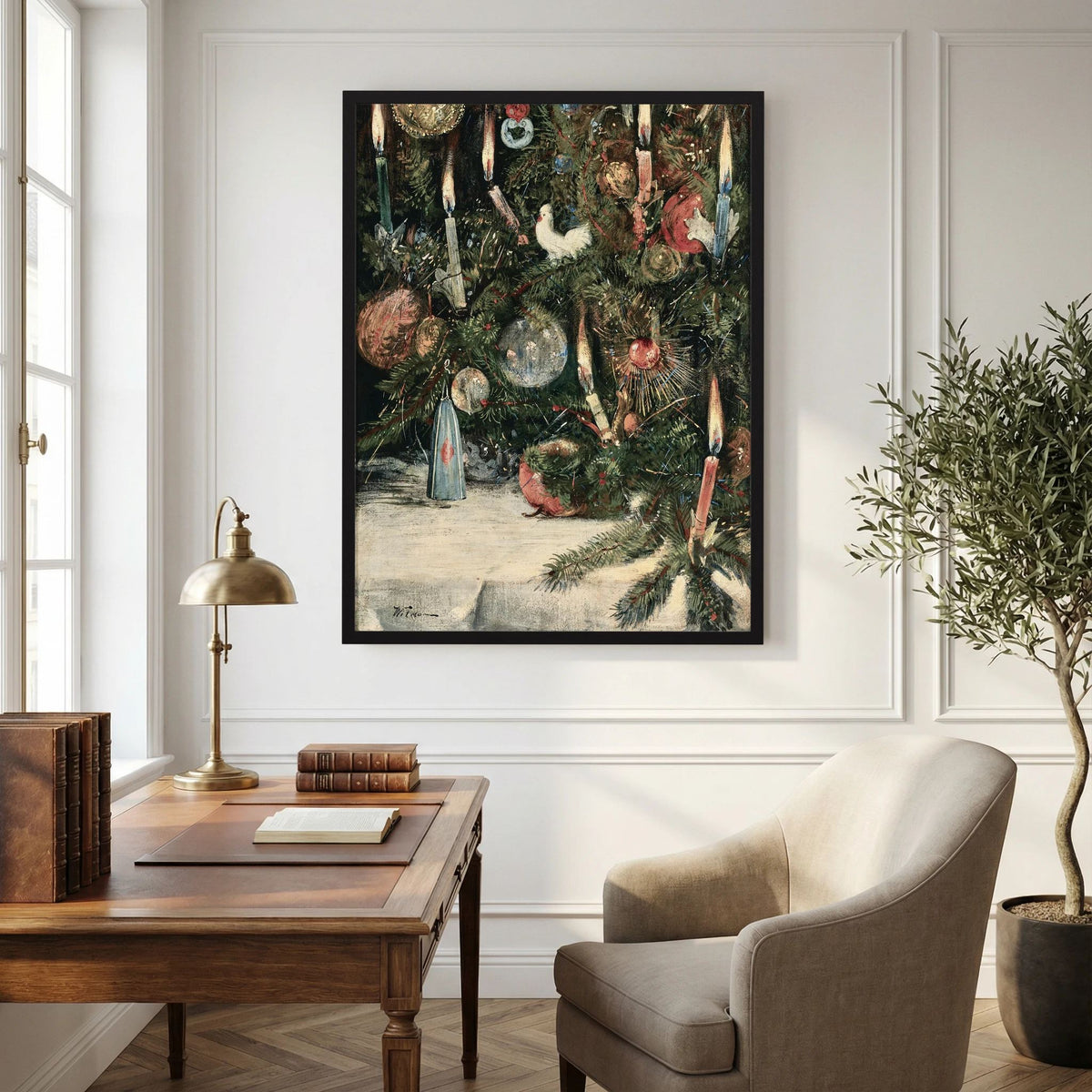 Vintage Christmas Tree Art Print