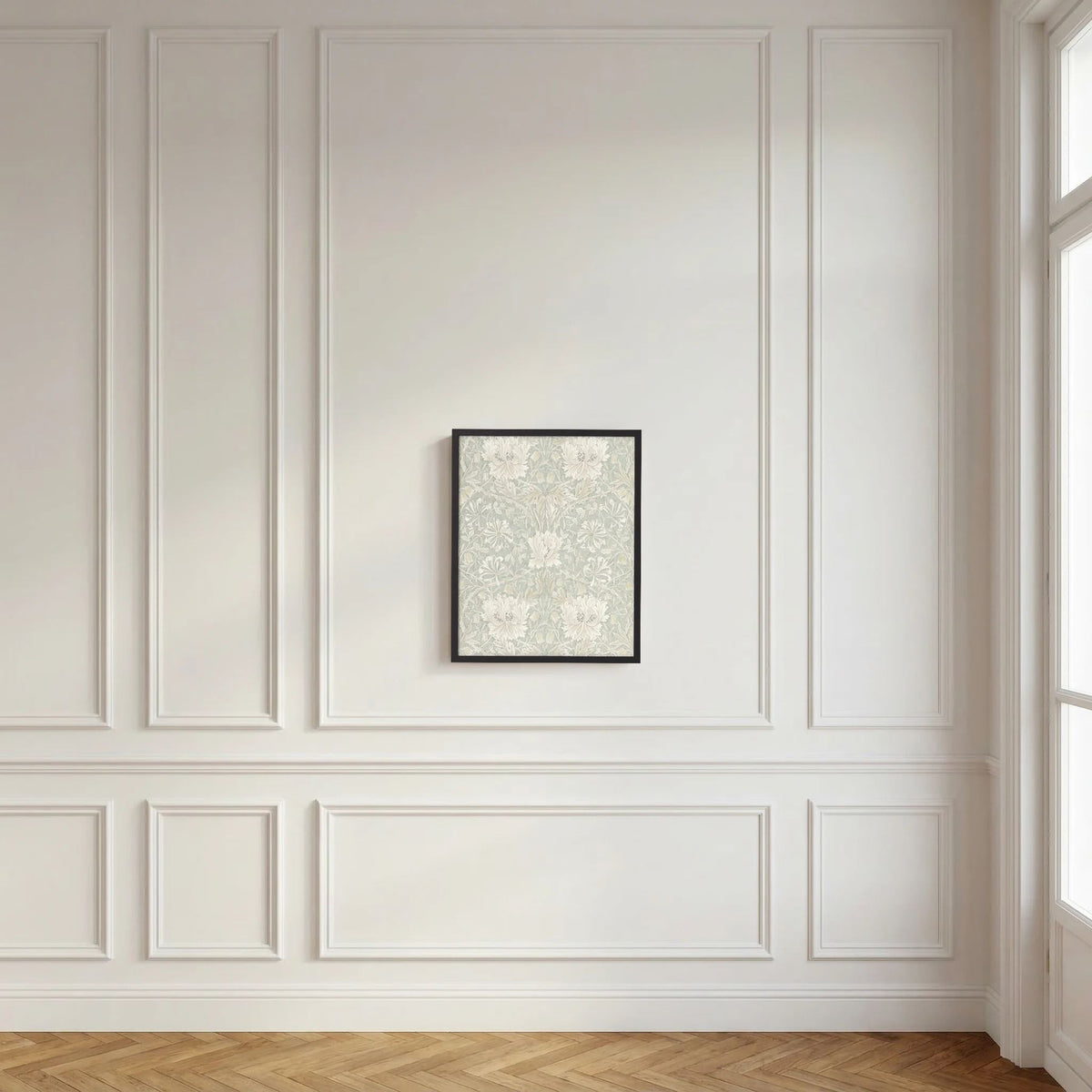 Pale Green Floral Wallpaper Pattern Vintage Wall Art Print