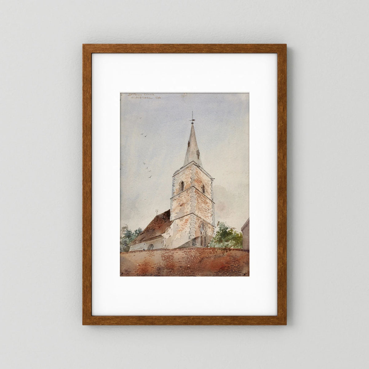 Old World Church Christmas Art Print