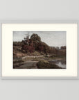 Warm Neutral Landscape Art Print | Serene Earth Tone Artwork for Modern Home White Wood Freja