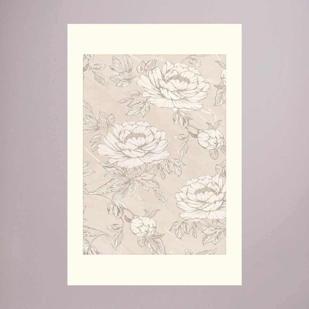 Blush Rose Wallpaper Pattern Vintage Wall Art Print No Frame Freja