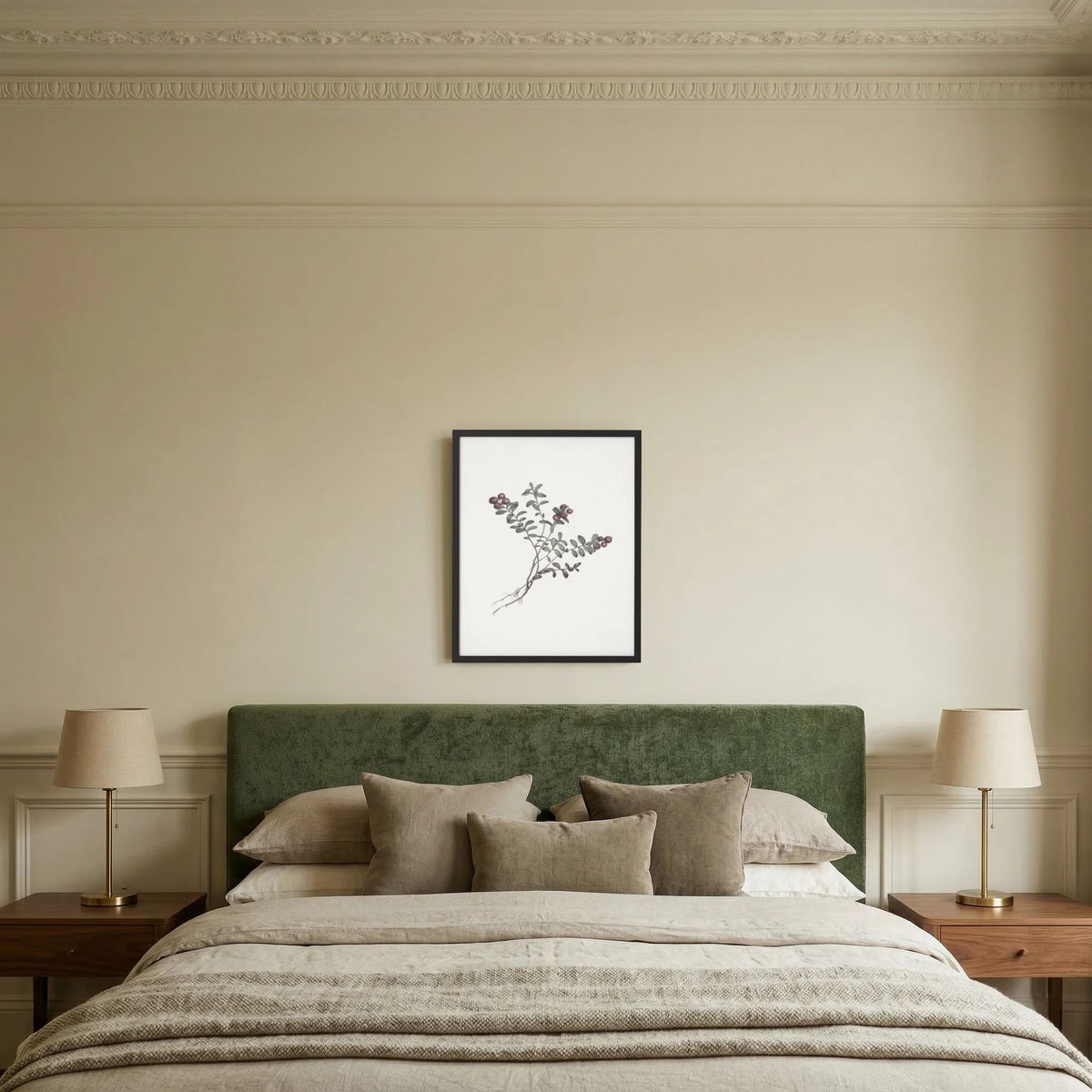 Red Berry Botanical Study Vintage Wall Art Print