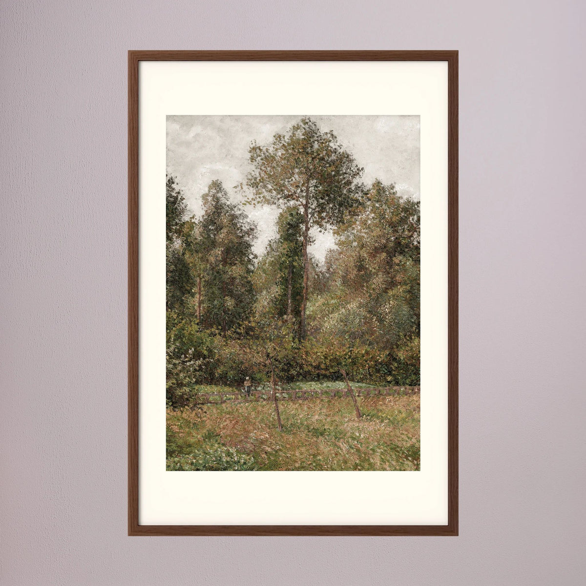 Woodland Landscape Vintage Wall Art Print Oak Dark Freja