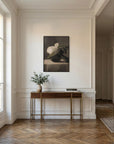 Vintage White Floral Canvas Wall Art | Moody Botanical Still Life Painting