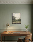 Misty Country Landscape Vintage Wall Art Print
