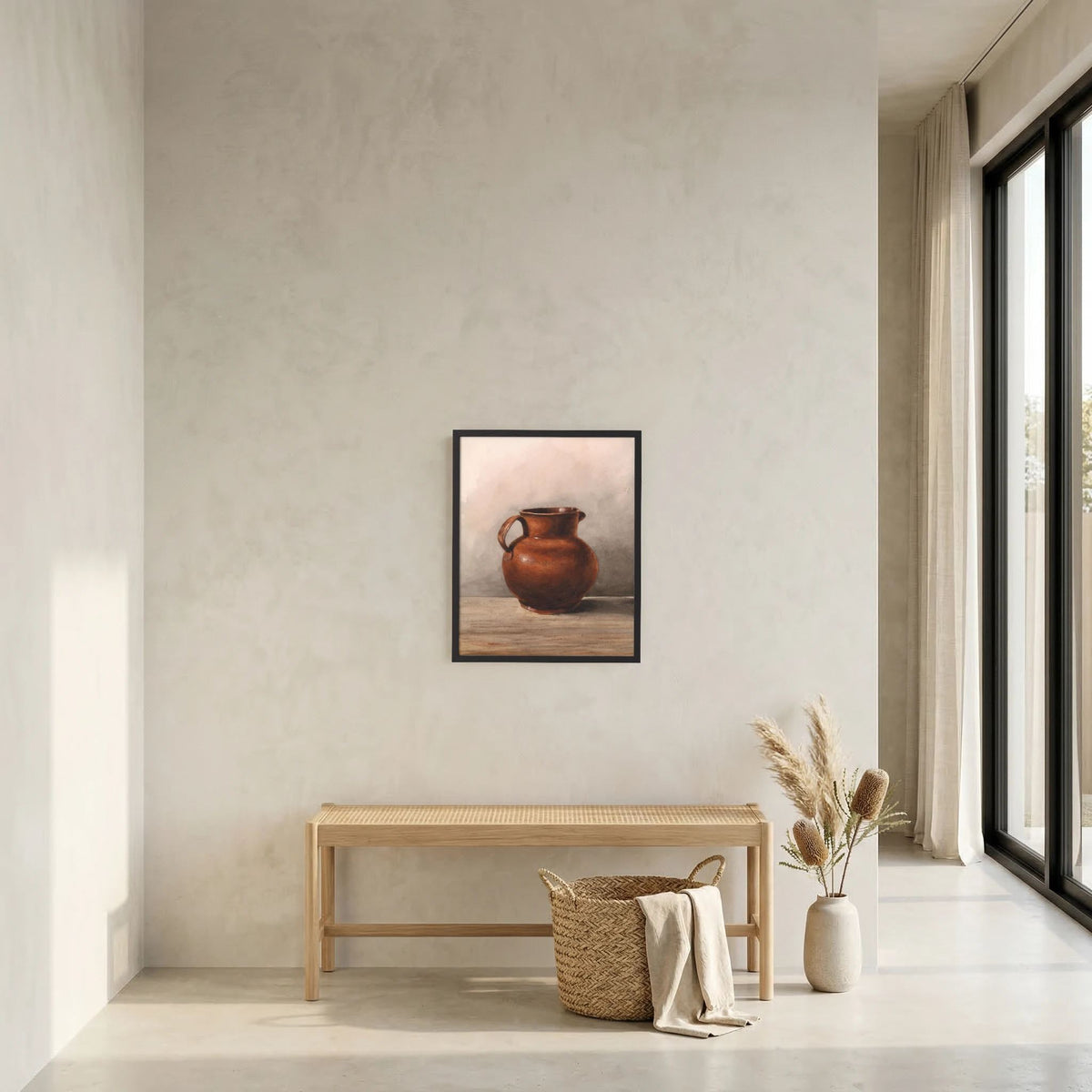 Terracotta Pot Still Life Vintage Wall Art Print