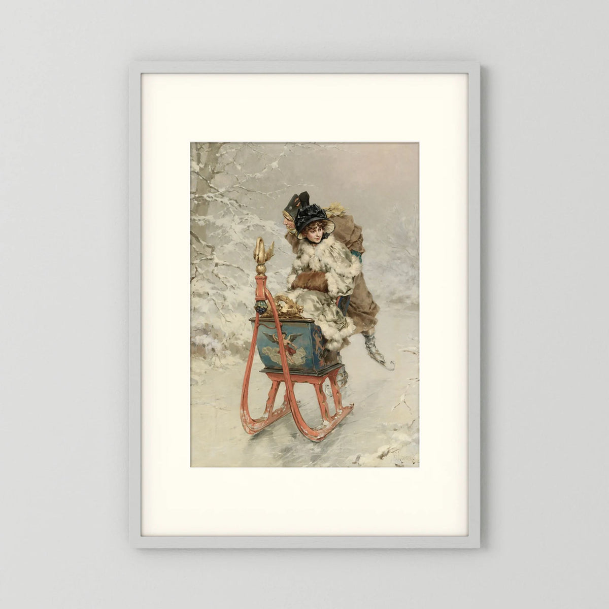 Vintage Winter Sleigh Art Print