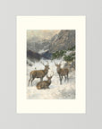 Vintage Deer in Snow Art Print