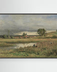 Vintage French Countryside Pond Landscape | Canvas