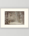 Vintage Snowy Woodland Art Print White Wood Freja