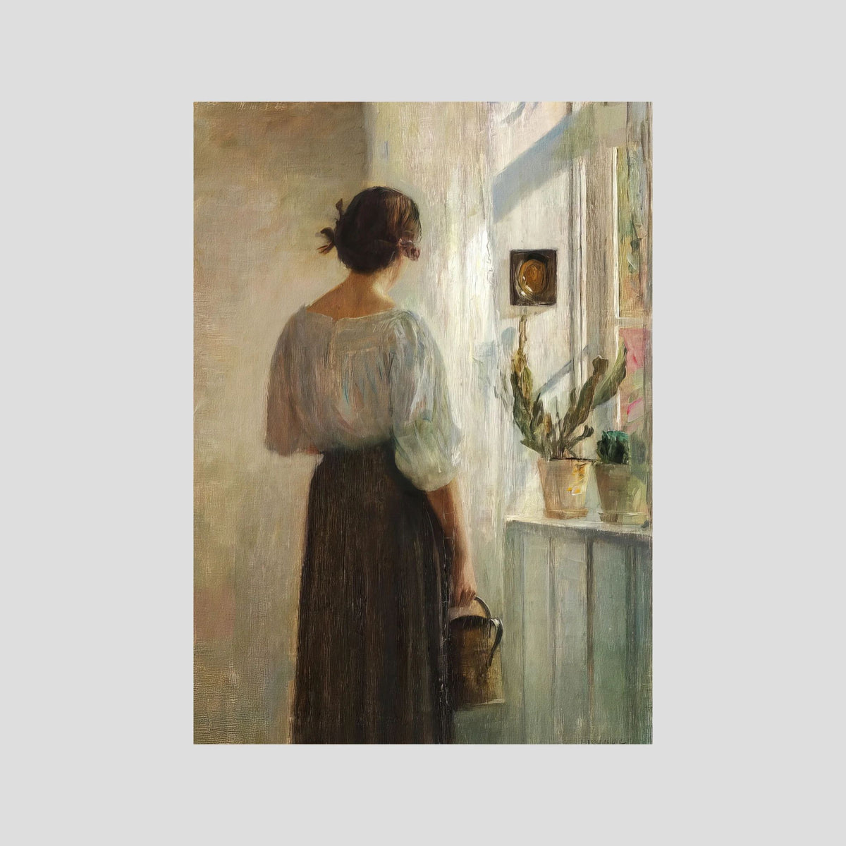 Woman at the Window Vintage Wall Art Print No Frame No border