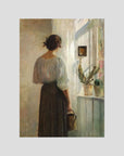 Woman at the Window Vintage Wall Art Print No Frame No border