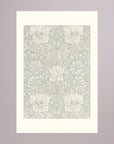 Pale Green Floral Wallpaper Pattern Vintage Wall Art Print No Frame Freja