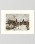 Vintage Snowy Village Art Print
