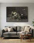 Moody Vintage Floral Canvas Wall Art | Dark Botanical Still Life Painting
