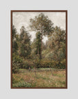 Woodland Landscape Vintage Wall Art Print Oak Dark No border