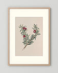 Vintage Red Berry Botanical Art Print