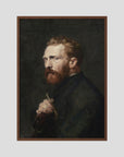 Moody Artist Portrait Vintage Wall Art Print Oak Dark No border