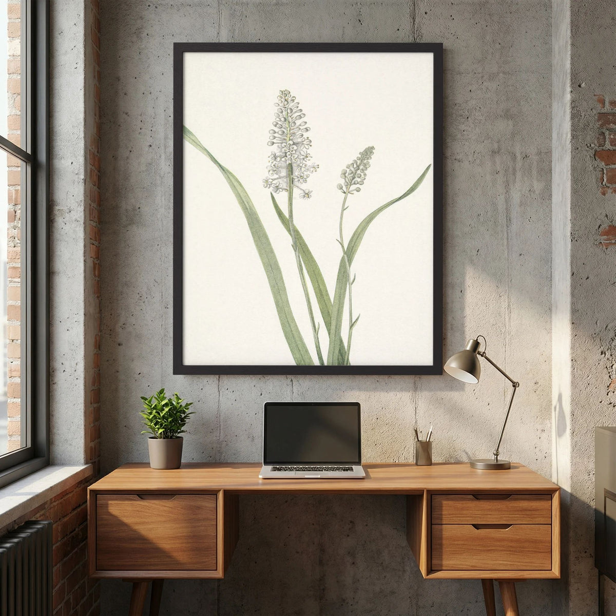 White Hyacinth Botanical Study Vintage Wall Art Print