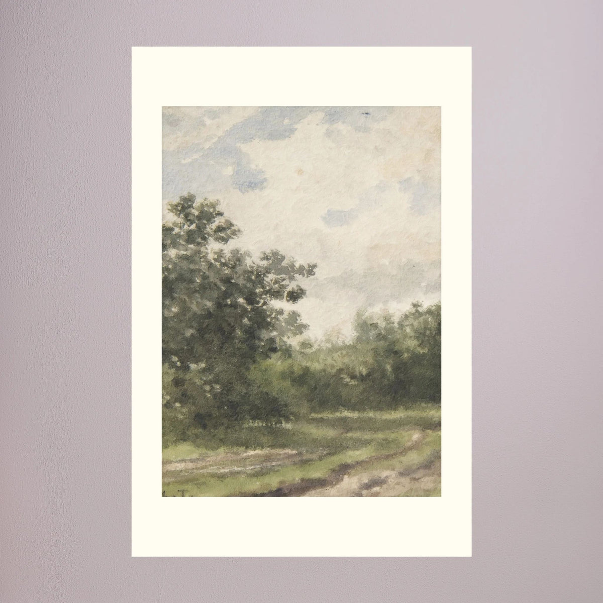 Misty Country Landscape Vintage Wall Art Print No Frame Freja