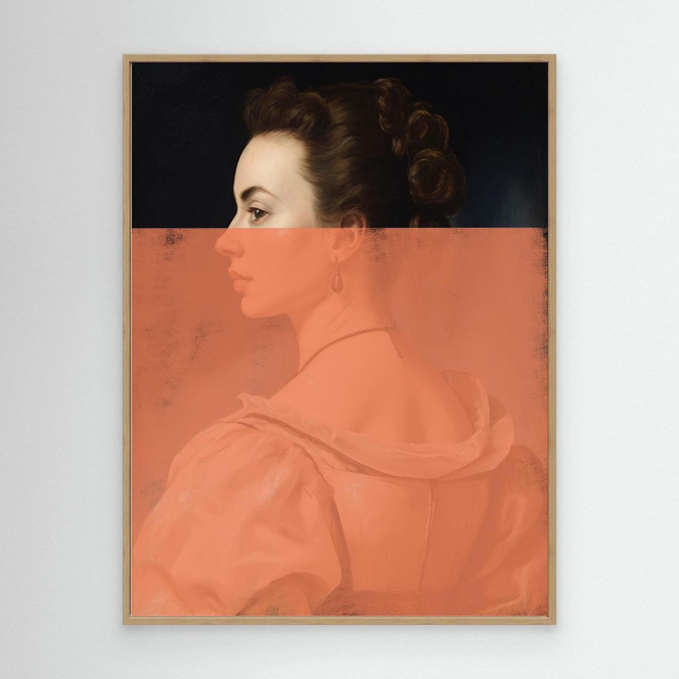 Altered Portrait of Woman Orange Modern Art by The Art Concept