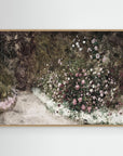 Garden Path Landscape Canvas | Soft Neutral Floral Wall Art Oak