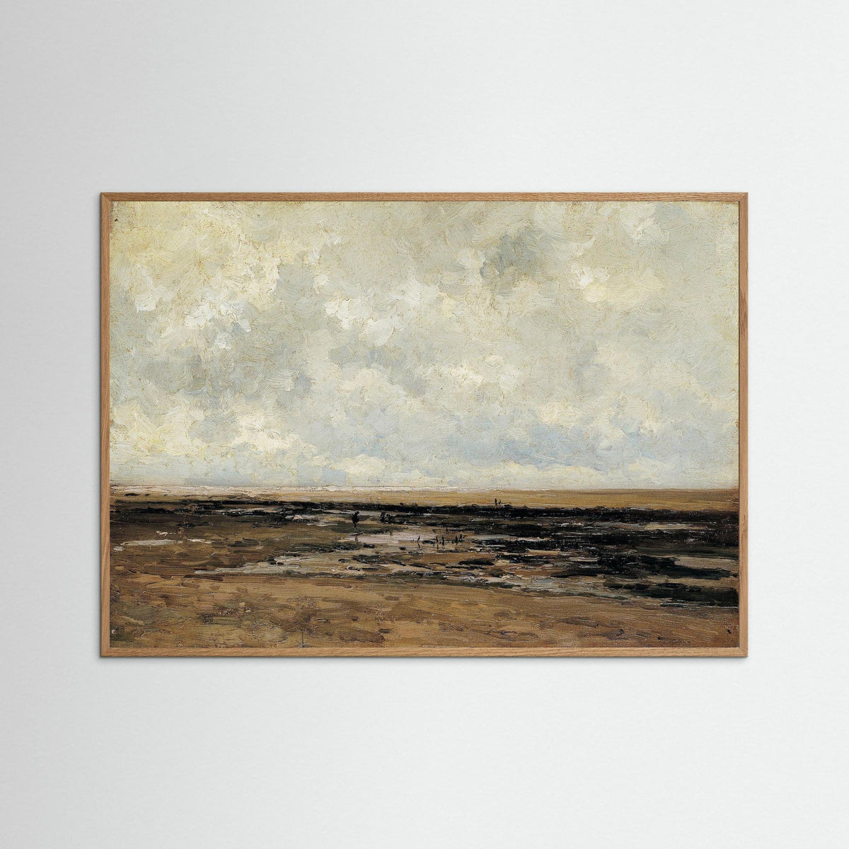 Neutral Landscape Art Print | Serene Minimal Landscape for Modern Home Decor Oak Nature No border