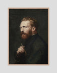 Moody Artist Portrait Vintage Wall Art Print Oak Nature No border