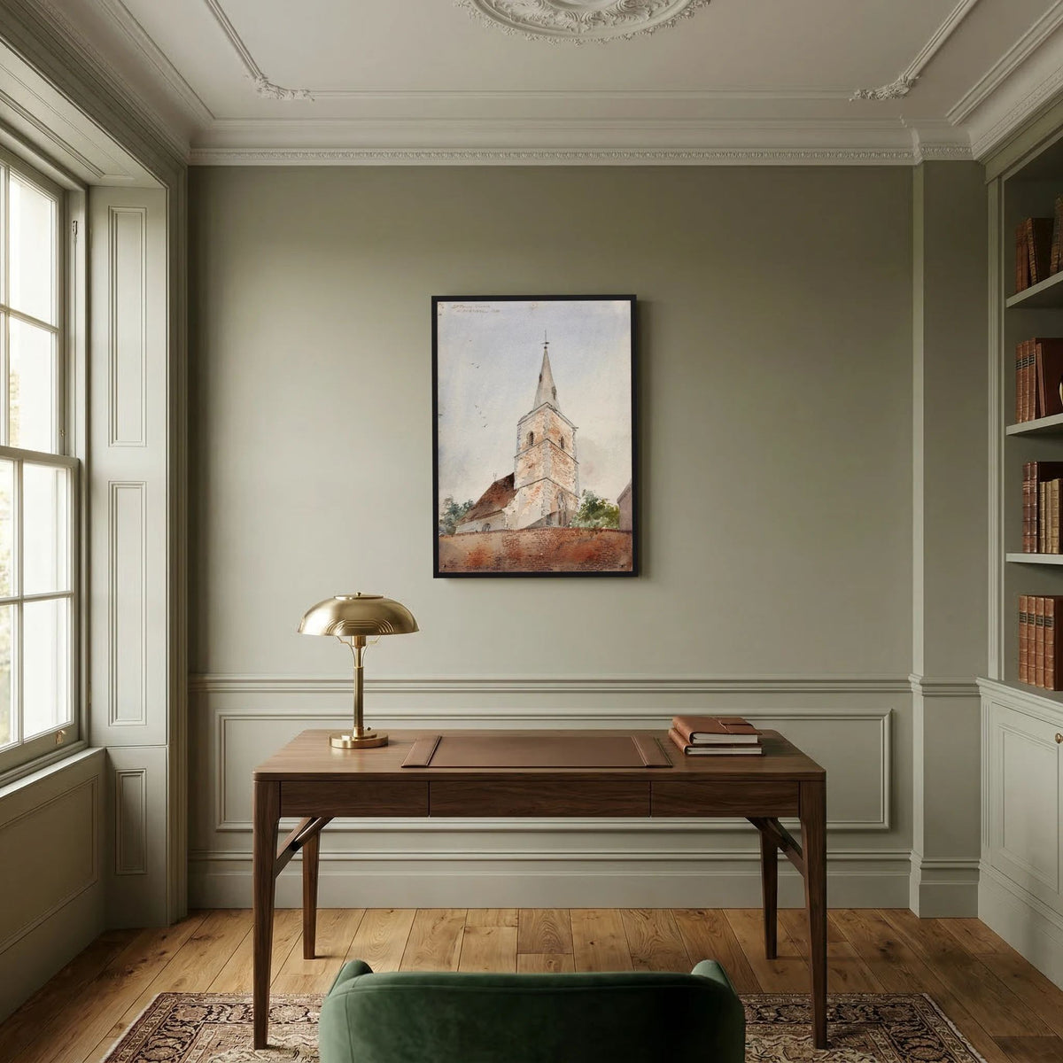 Old World Church Christmas Art Print