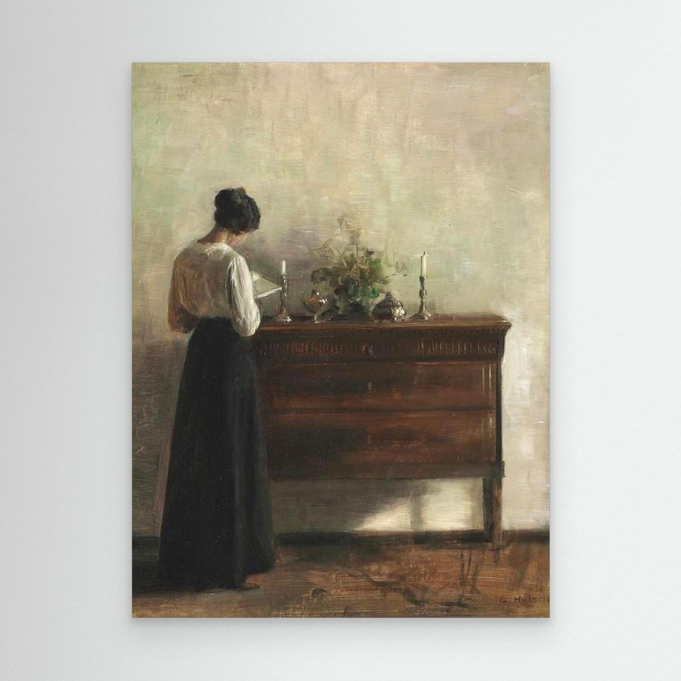 Lady Reading Canvas Print