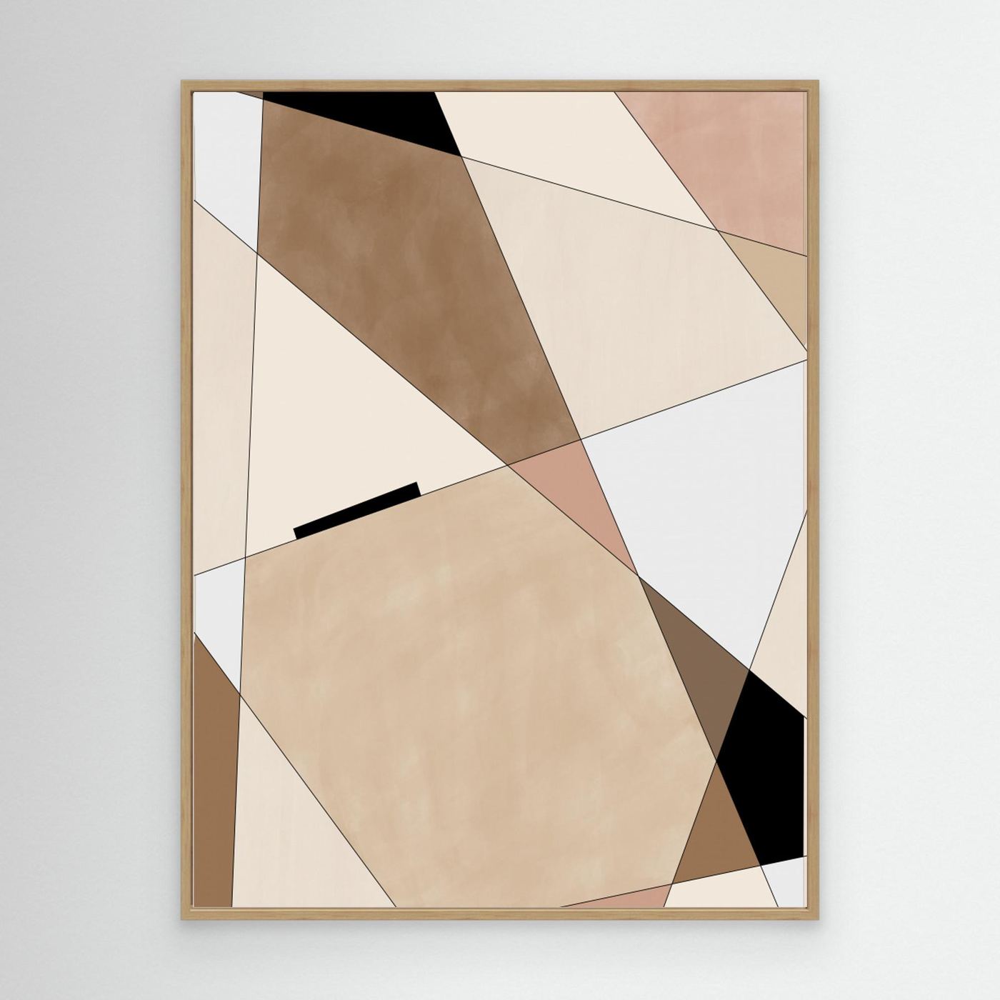 Geometric Beige art No.1 by Elena Ristova