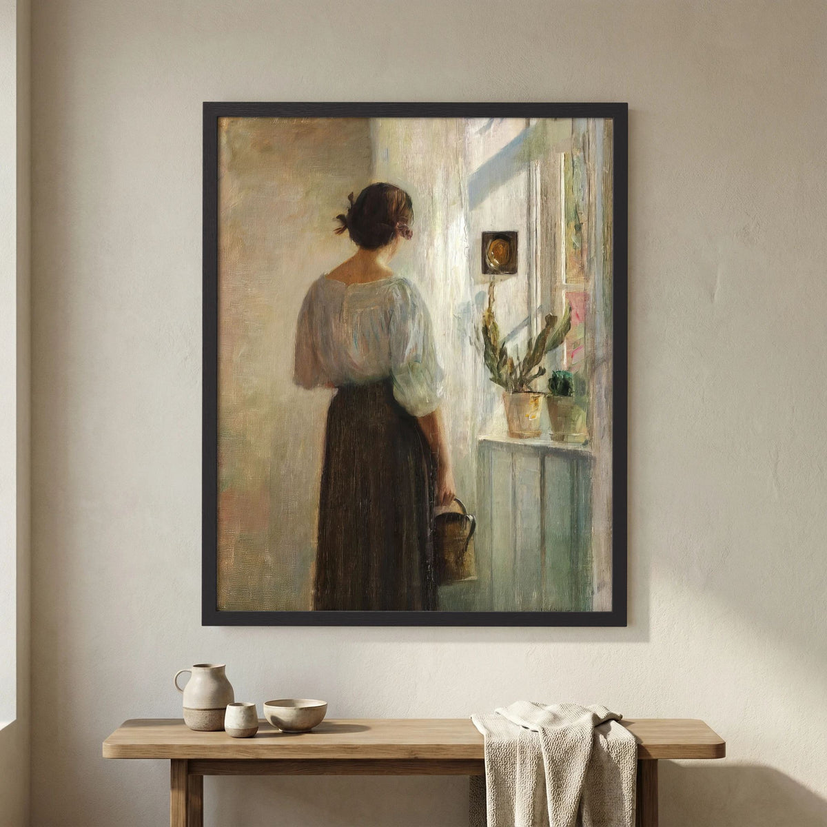 Woman at the Window Vintage Wall Art Print