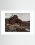 Warm Neutral Landscape Art Print | Serene Earth Tone Artwork for Modern Home No Frame White