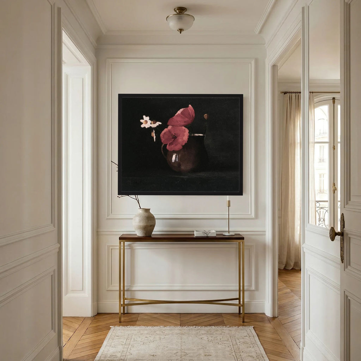 Vintage Red Poppy Still Life Art Print