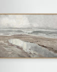 Large Coastal Water Canvas Painting | Beach Landscape Wall Art Oak