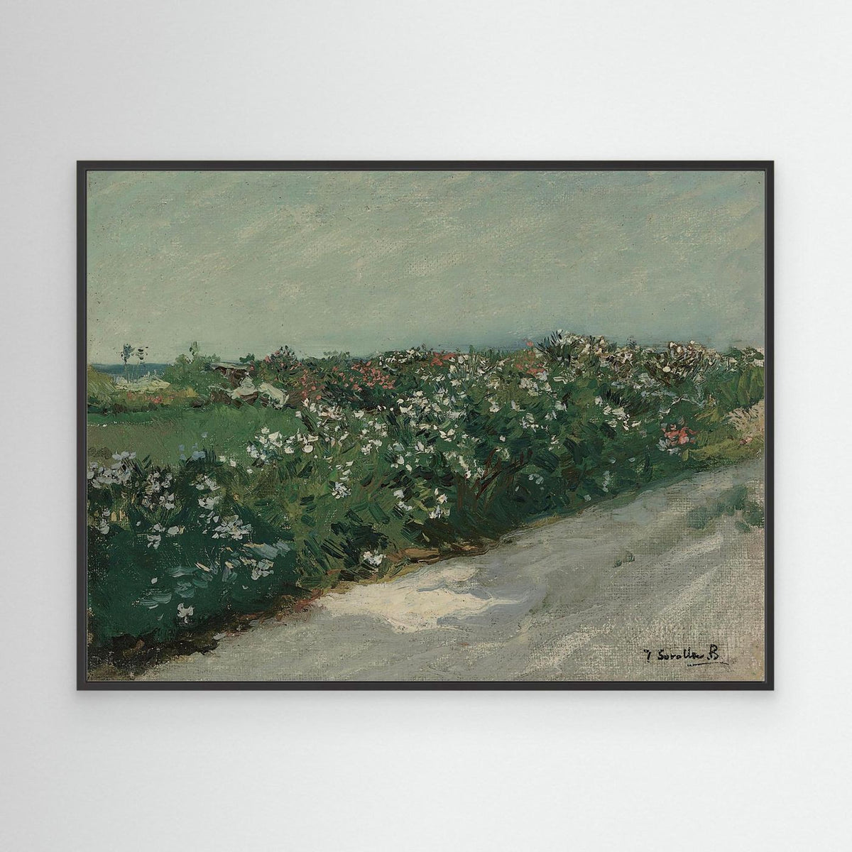Countryside Road with Flowers | Canvas