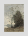 Atmospheric Tree Landscape Vintage Wall Art Print No Frame No border