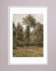 Woodland Landscape Vintage Wall Art Print White Wood White