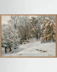 Vintage Snowy Forest Landscape Art Print