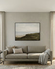 Neutral Coastal Landscape Canvas Wall Art | Vintage Seaside Nature Painting