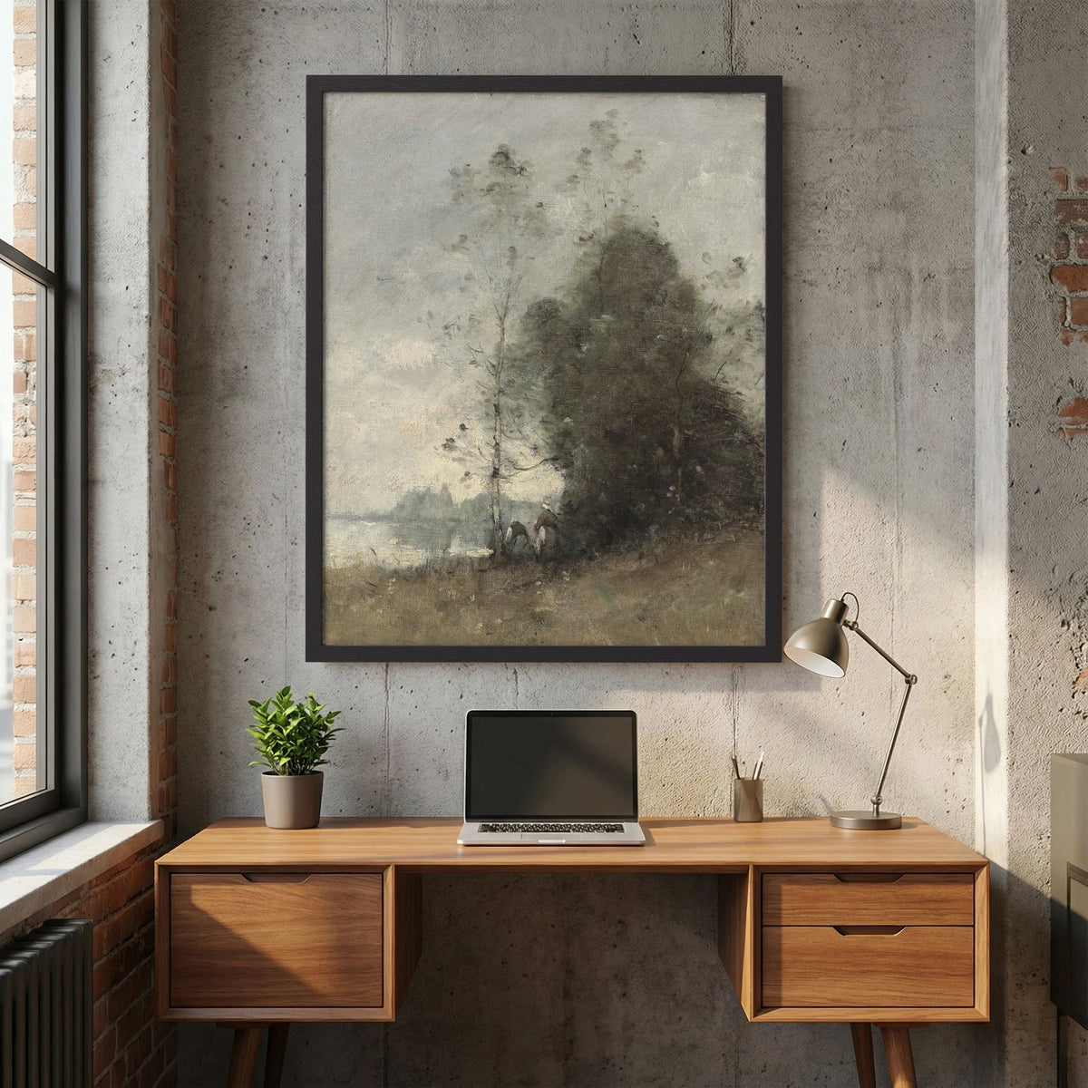 Atmospheric Tree Landscape Vintage Wall Art Print