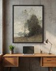 Atmospheric Tree Landscape Vintage Wall Art Print