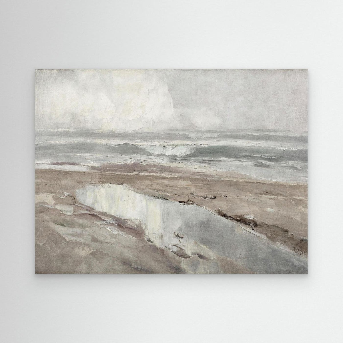 Large Coastal Water Canvas Painting | Beach Landscape Wall Art