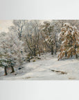 Vintage Snowy Forest Landscape Art Print